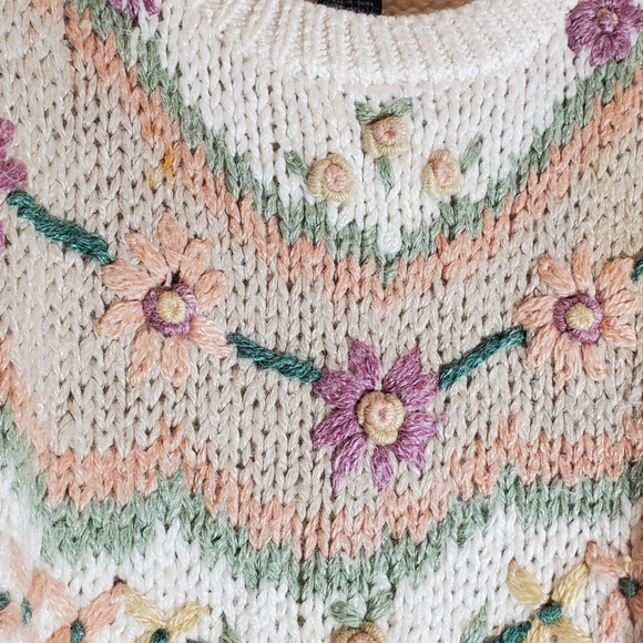 Vintage Hunters Run Chunky Knit Crew Neck Sweater - Picture 3 of 12